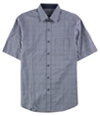 Tasso Elba Mens Grid-Pattern Button Up Shirt, TW1