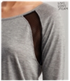 Aeropostale Womens Mesh Shoulder Embellished T-Shirt 053 XS
