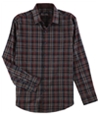 Tasso Elba Mens Plaid Button Up Shirt blackcombo S