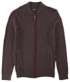 Tasso Elba Mens Textured Zip Front Cardigan Sweater