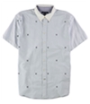Tommy Hilfiger Mens Embroidered Crest Button Up Shirt