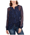 Lucky Brand Womens Printed Pullover Blouse 460 XS