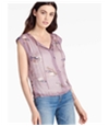 Lucky Brand Womens Drawstring Peasant Blouse