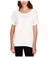 Lucky Brand Womens Velvet Contrast Embellished T-Shirt white M