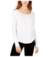 Lucky Brand Womens Exposed-Seam Thermal Basic T-Shirt white XS