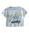 Aeropostale Womens Cropped Wide Neck Graphic T-Shirt