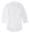 Aeropostale Womens Solid Popover Henley Shirt 102 S