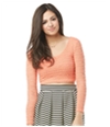 Aeropostale Womens Sheer-Back Crop Pullover Blouse