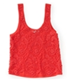 Aeropostale Womens Sheer Crochet-Front Tank Top