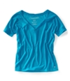 Aeropostale Womens Solid V-Neck Graphic T-Shirt