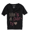 Aeropostale Womens Life's A Party Graphic T-Shirt 001 S