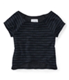 Aeropostale Womens Cropped Striped Crew Knit Sweater