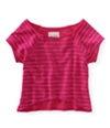 Aeropostale Womens Cropped Striped Crew Knit Sweater 558 M