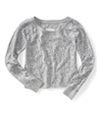 Aeropostale Womens Sleeve Leopard Print Cut-Off Knit Sweater