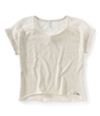 Aeropostale Womens Lace Back Cropped Graphic T-Shirt