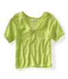 Aeropostale Womens Ss Cropped Eyelet Knit Sweater