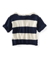 Aeropostale Womens Stripe Wide-fit Cropped Knit Sweater 404 XS