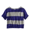 Aeropostale Womens Stripe Wide-fit Cropped Knit Sweater 568 L