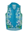 Aeropostale Womens Sheer Floral Dolman Blouse
