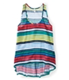 Aeropostale Womens Sheer Striped Extended Back Tank Top 901 XL