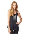 Aeropostale Womens Semi Sheer Sequin Front Tank Top 404 XS