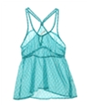 Aeropostale Womens Diamond Mesh Woven Racer Back Tank Top