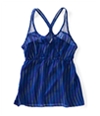 Aeropostale Womens Stripe Mesh Woven Racer Back Tank Top