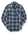 Aeropostale Womens Herringbone Plaid Button Up Shirt