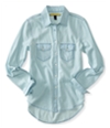 Aeropostale Womens Washed Denim Button Up Shirt