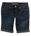 Aeropostale Womens Cuffed Dark Wash Casual Bermuda Shorts