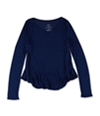 Aeropostale Girls Ribbed Flutter-Hem Basic T-Shirt