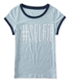 Aeropostale Girls Glitter Selfie Embellished T-Shirt