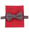 Alfani Mens Pleasant Vine Pre-Tied Self-tied Bow Tie redgray Short