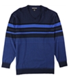Alfani Mens Bold Pop Striped V-Neck Pullover Sweater hyperbluecbo 2XLT