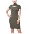 Planet Gold Womens Ribbed Bodycon Dress