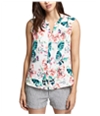Sanctuary Clothing Womens Button Down Sleeveless Blouse Top