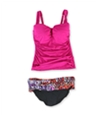Profile Womens Ruched Foldover 2 Piece Tankini