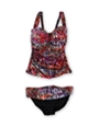 Profile Womens Aztec Foldover 2 Piece Tankini