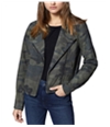 Sanctuary Clothing Womens Camo-Print Suede Motorcycle Jacket