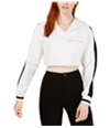 Kendall Kylie Womens Cropped Hoodie Sweatshirt white S