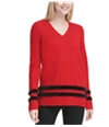 Calvin Klein Womens Faux Fur Striped Pullover Sweater