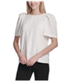 Calvin Klein Womens Puff Sleeve Pullover Blouse