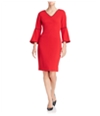 Calvin Klein Womens Bell-Sleeve Fit & Flare Dress