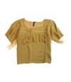 Material Girl Womens Fringed Neckline Knit Sweater