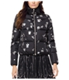 Michael Kors Womens Foil Printed Puffer Jacket