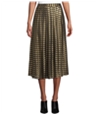 Michael Kors Womens Metallic Zig Zag Stripe Midi Pleated Dress