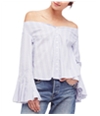 Free People Womens Solid Off The Shoulder Blouse