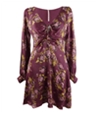 Free People Womens Floral Fit & Flare Dress purplecombo 0