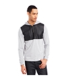 Kenneth Cole Mens Faux-Leather Hoodie Sweatshirt