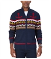Nautica Mens Anchor Fair Isle Cardigan Sweater